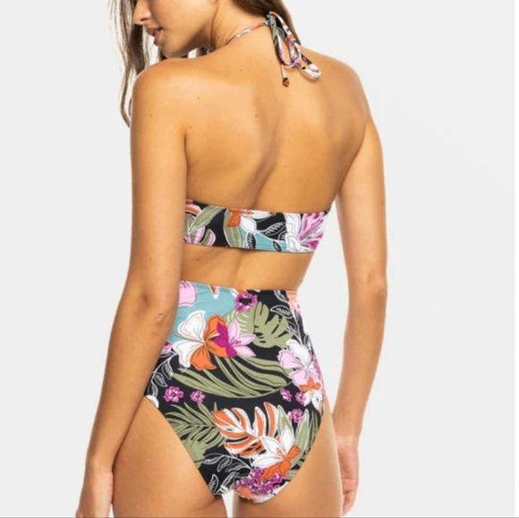 Roxy PT Beach ClassicsFashion One Piece-Anthracite Moody Tropical - Picture 3 of 6